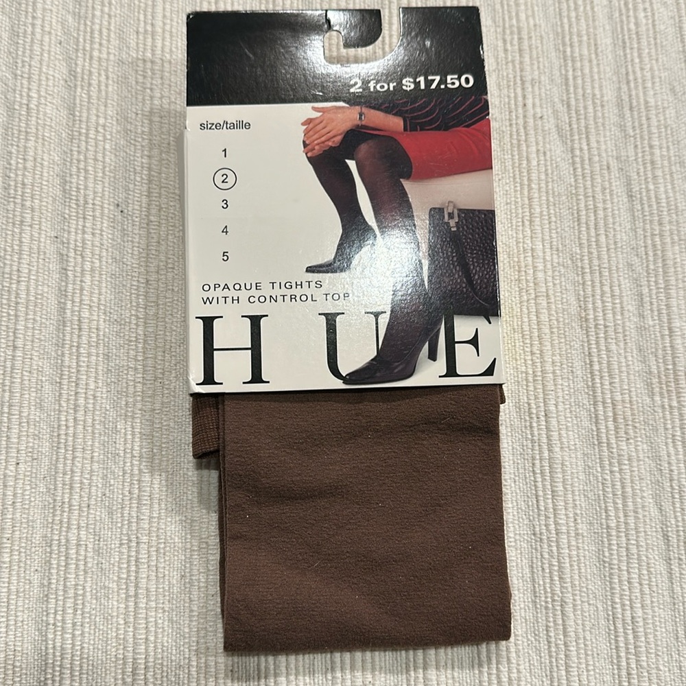 New in the package Hue hosiery tights with control top size 2 see chart